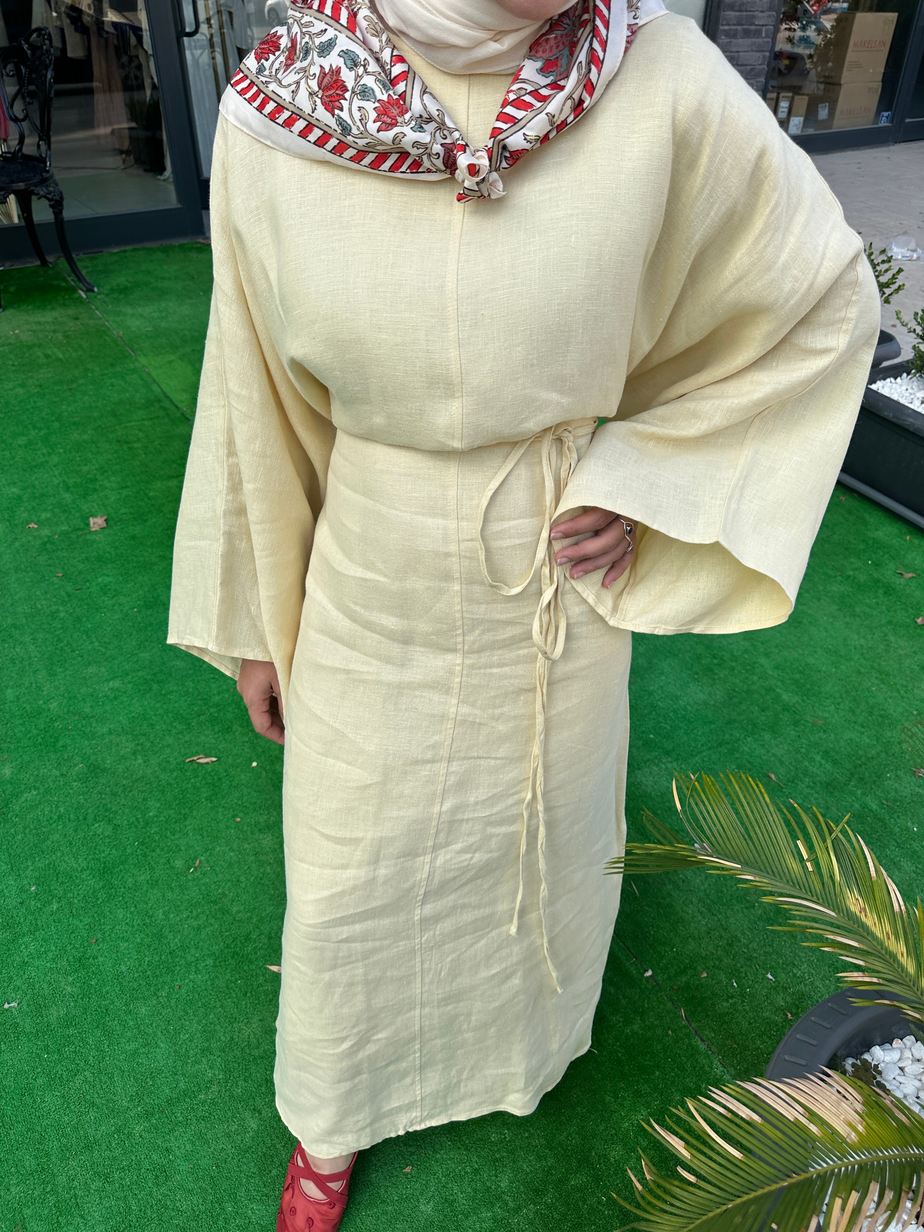 KETEN ABAYA ELBİSE