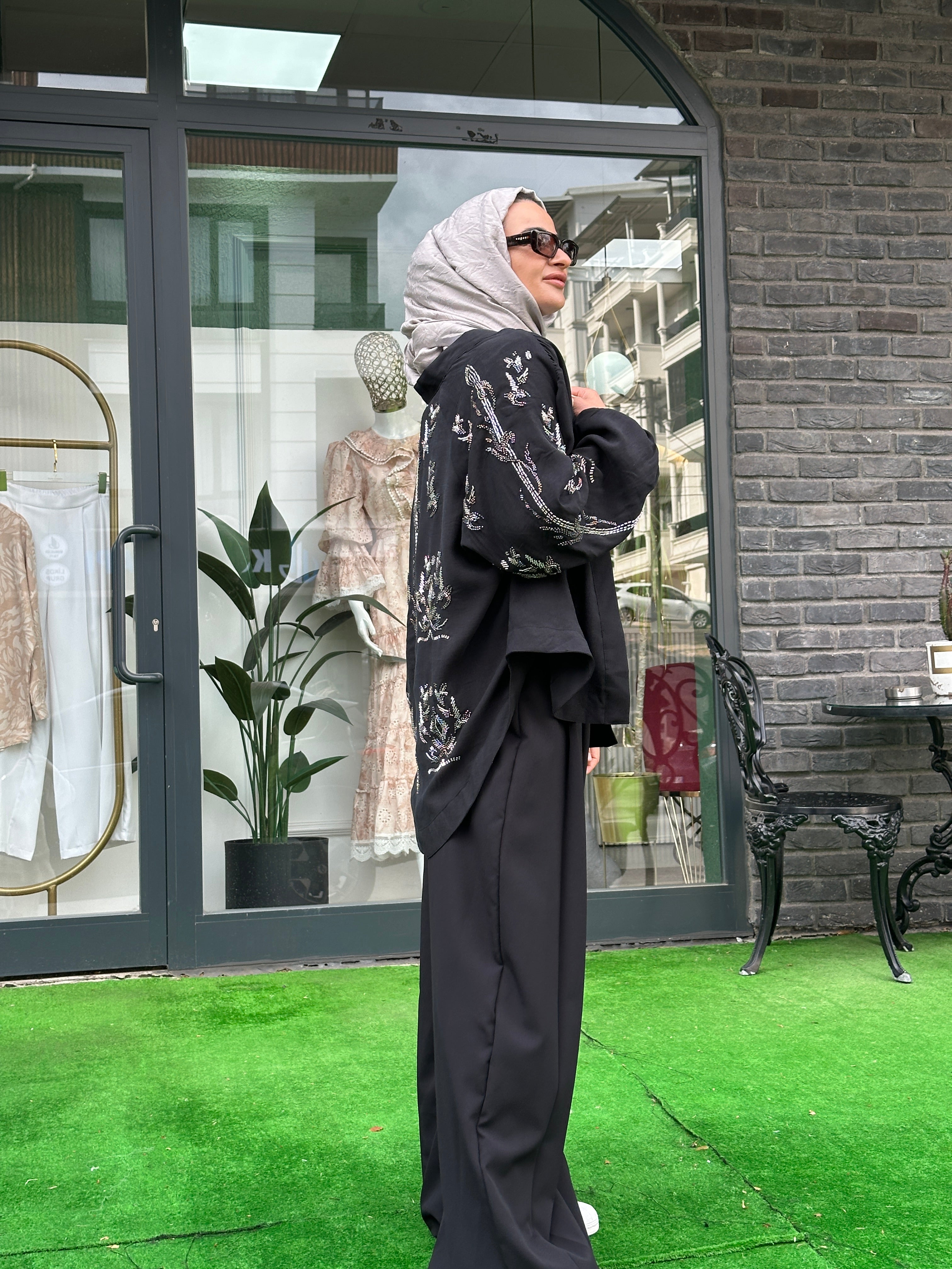 Taş İşlemeli Tensel Kimono