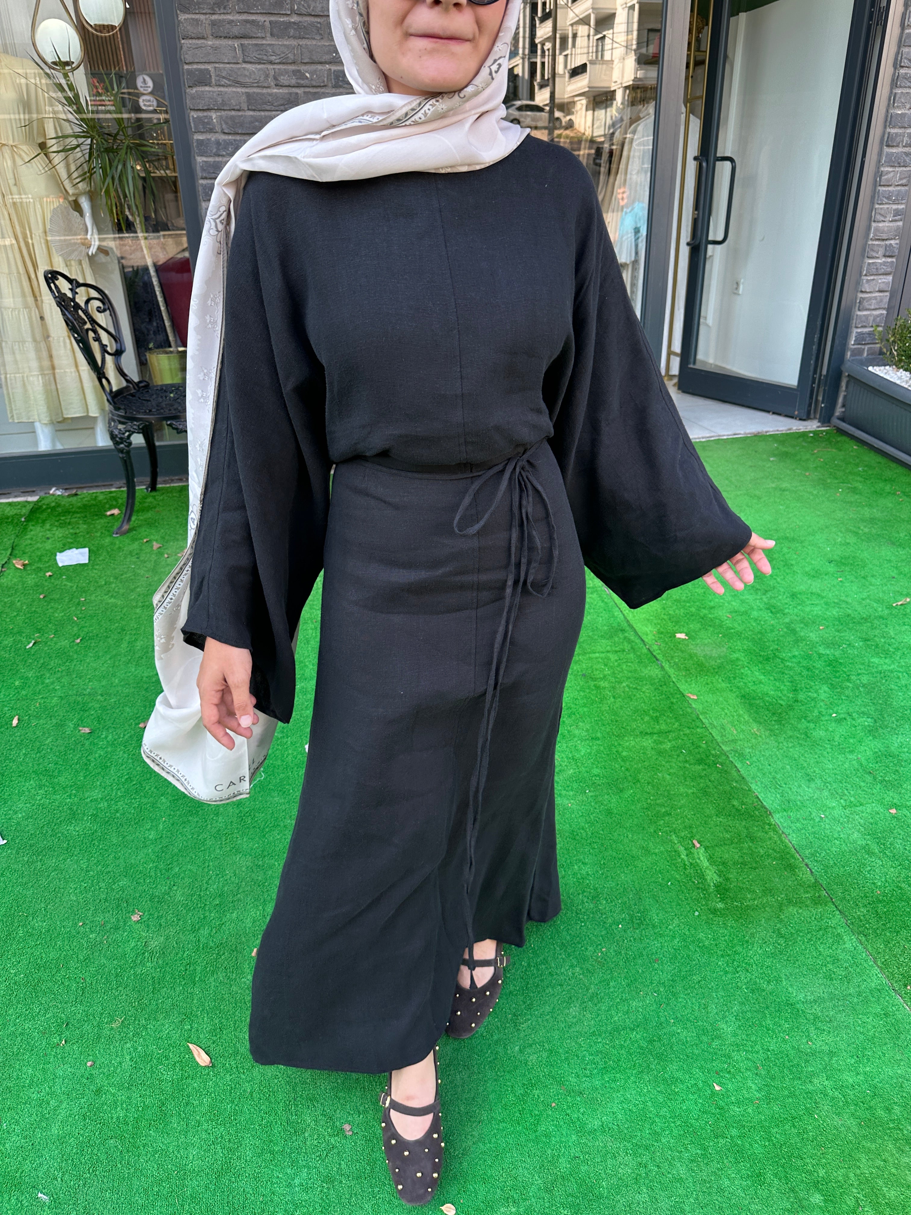KETEN ABAYA ELBİSE