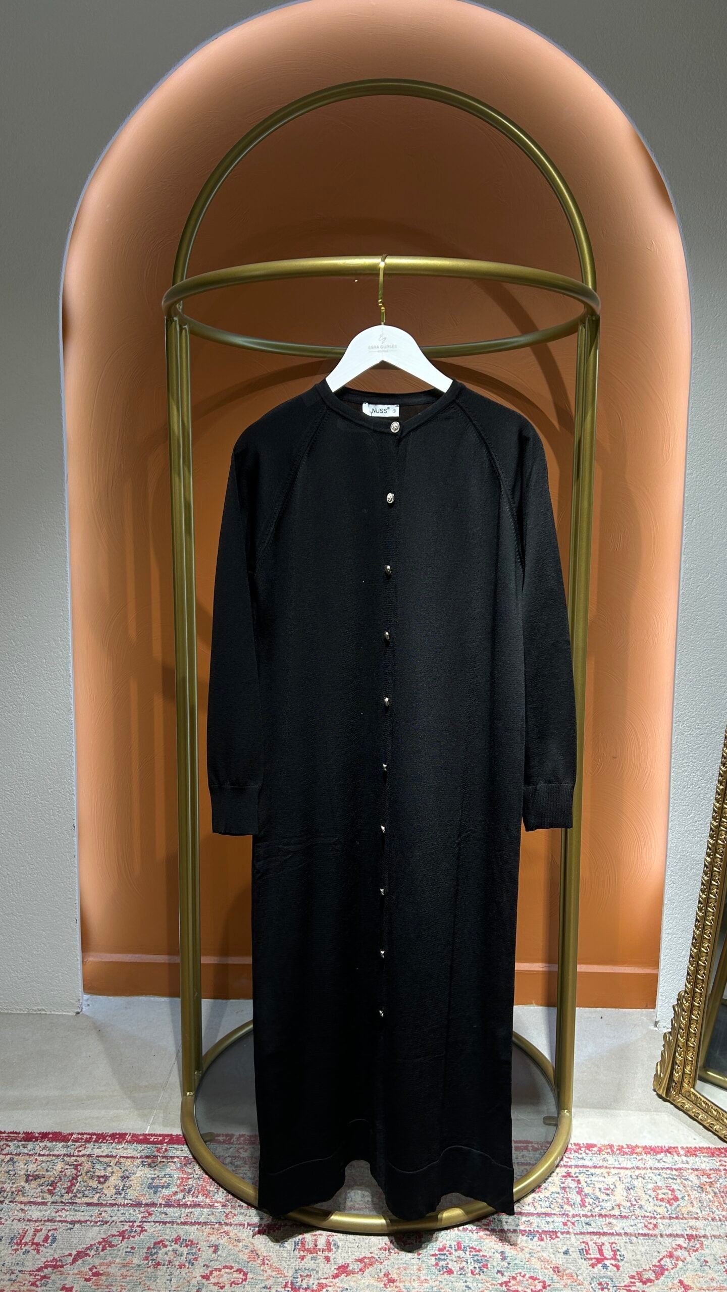 Merselize Uzun Hırka - Siyah - EsraGürsesBoutique