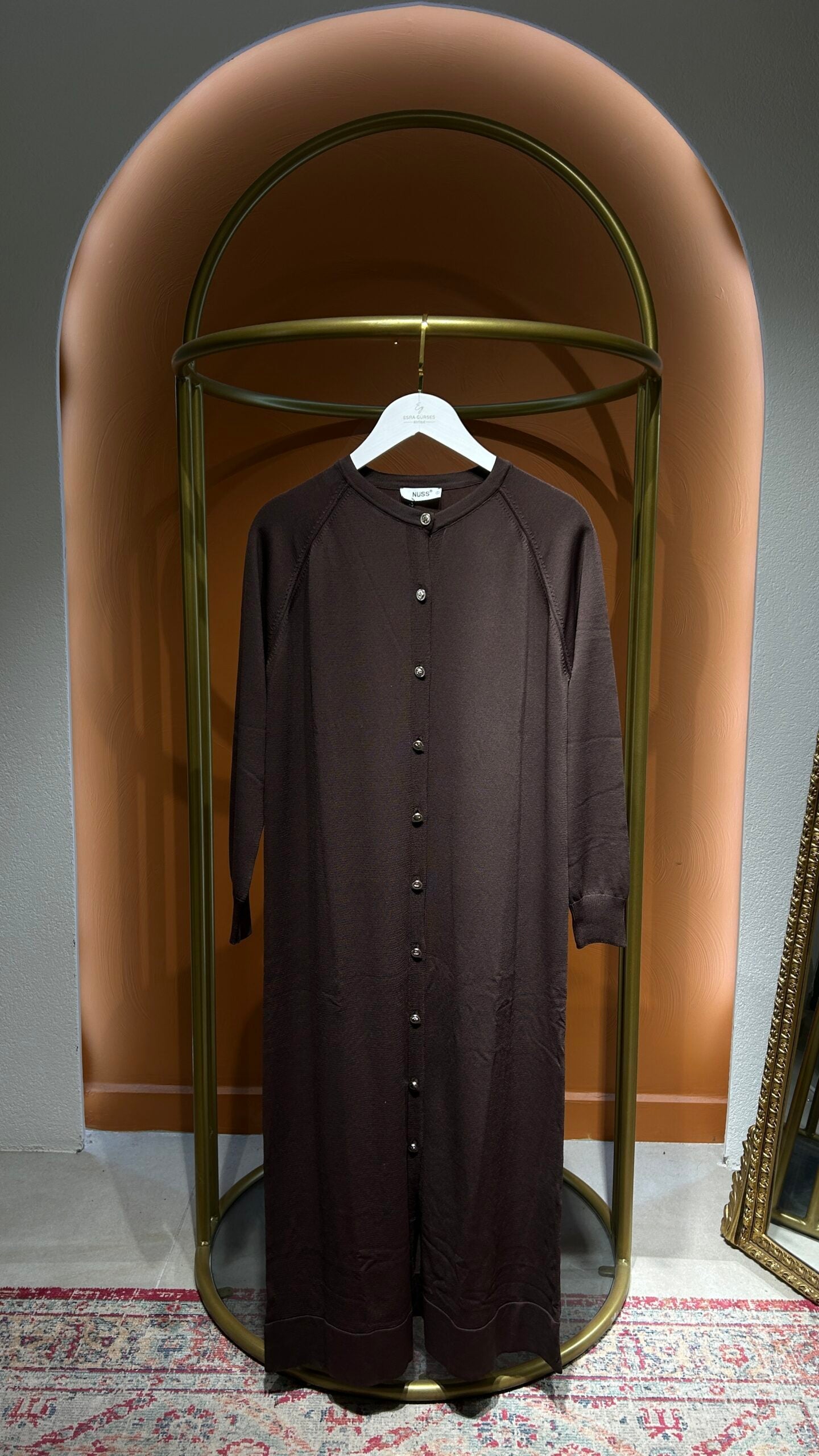 Merselize Uzun Hırka - Kahve - EsraGürsesBoutique