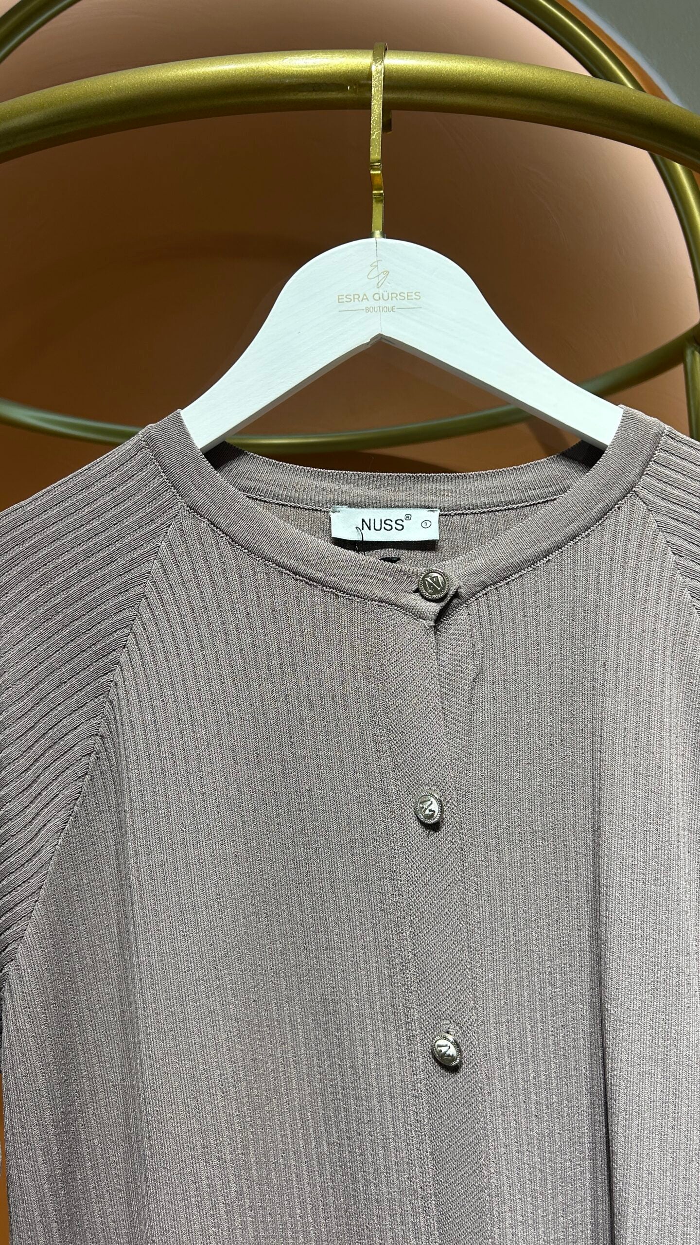 Merselize Fitilli Uzun Hırka - Vizon - EsraGürsesBoutique