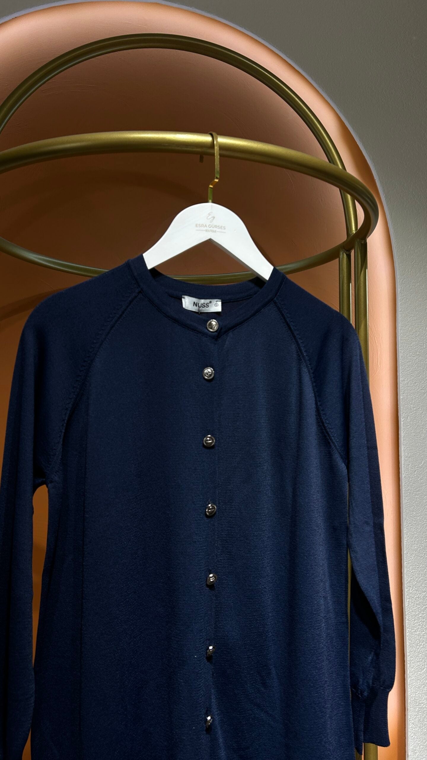 Lacivert Merselize Kısa Hırka - EsraGürsesBoutique
