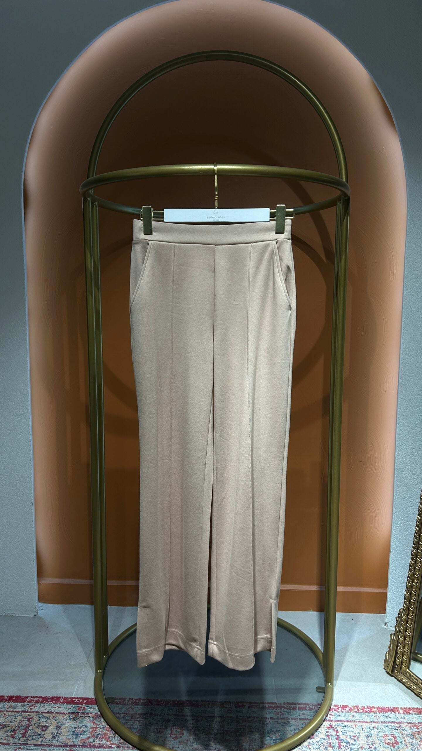 Premium Nervürlü Pantolon - Camel - EsraGürsesBoutique