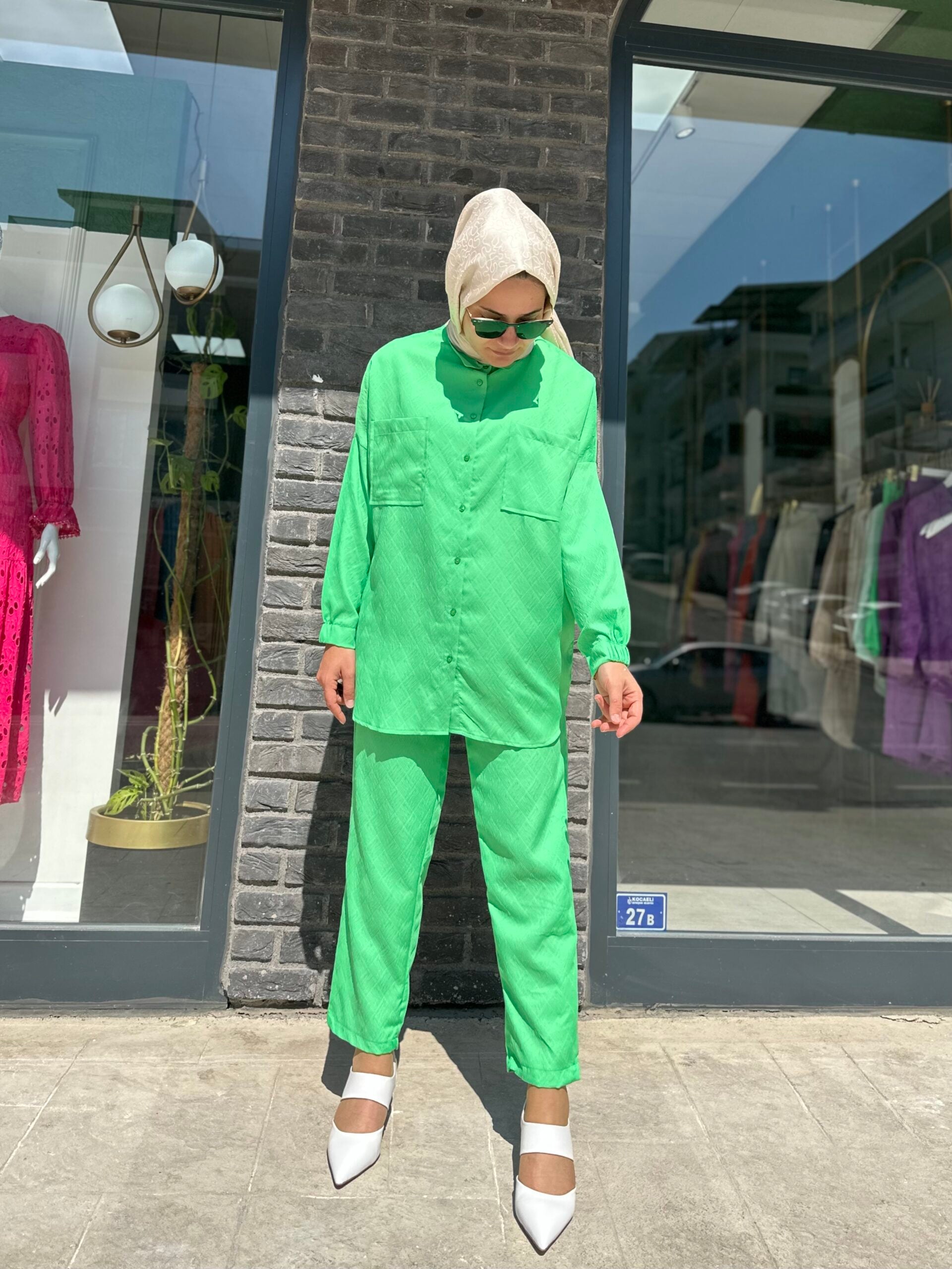 Yeşil Pantolonlu Takım - EsraGürsesBoutique