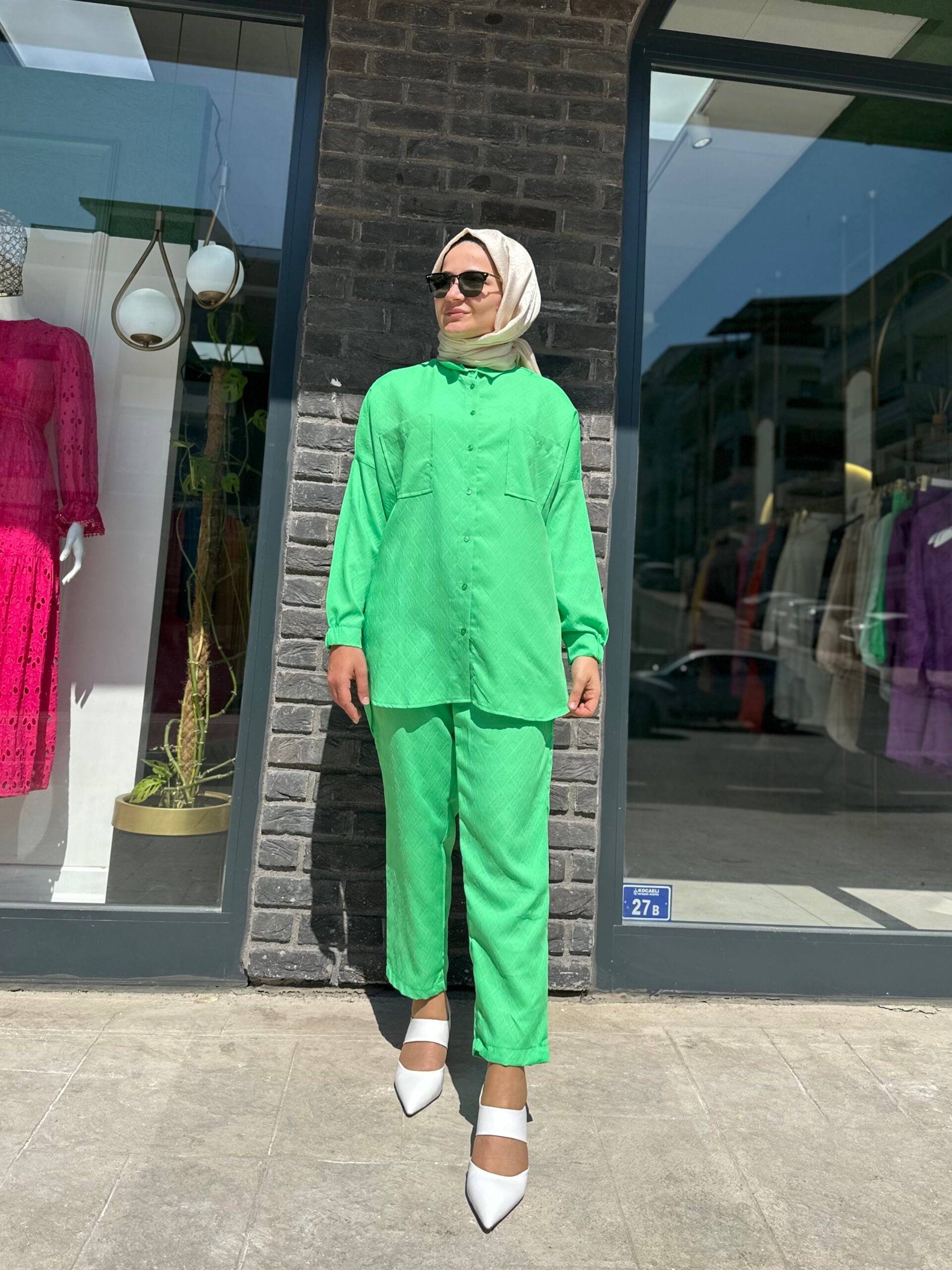 Yeşil Pantolonlu Takım - EsraGürsesBoutique