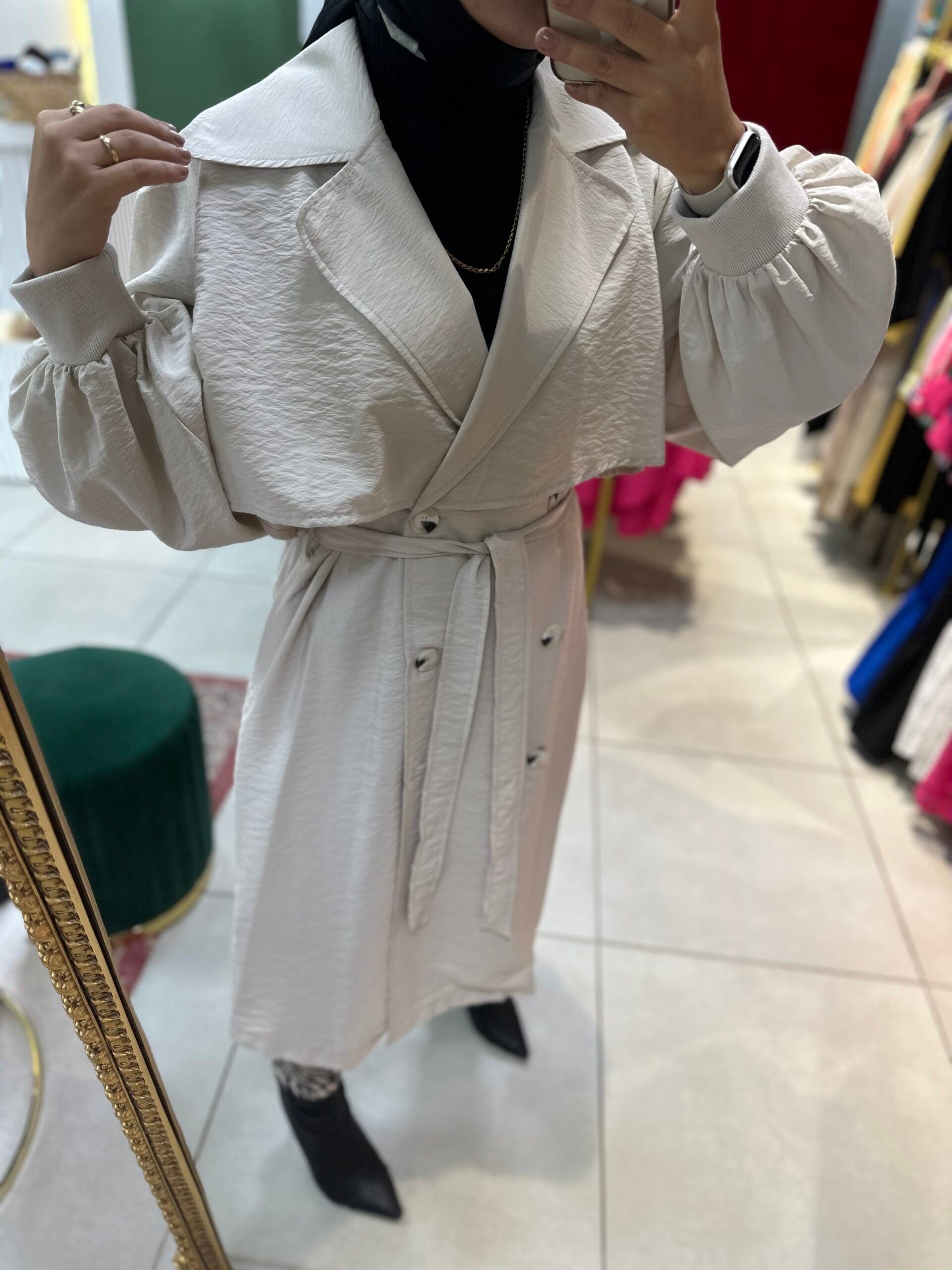 Bej Trençkot - EsraGürsesBoutique