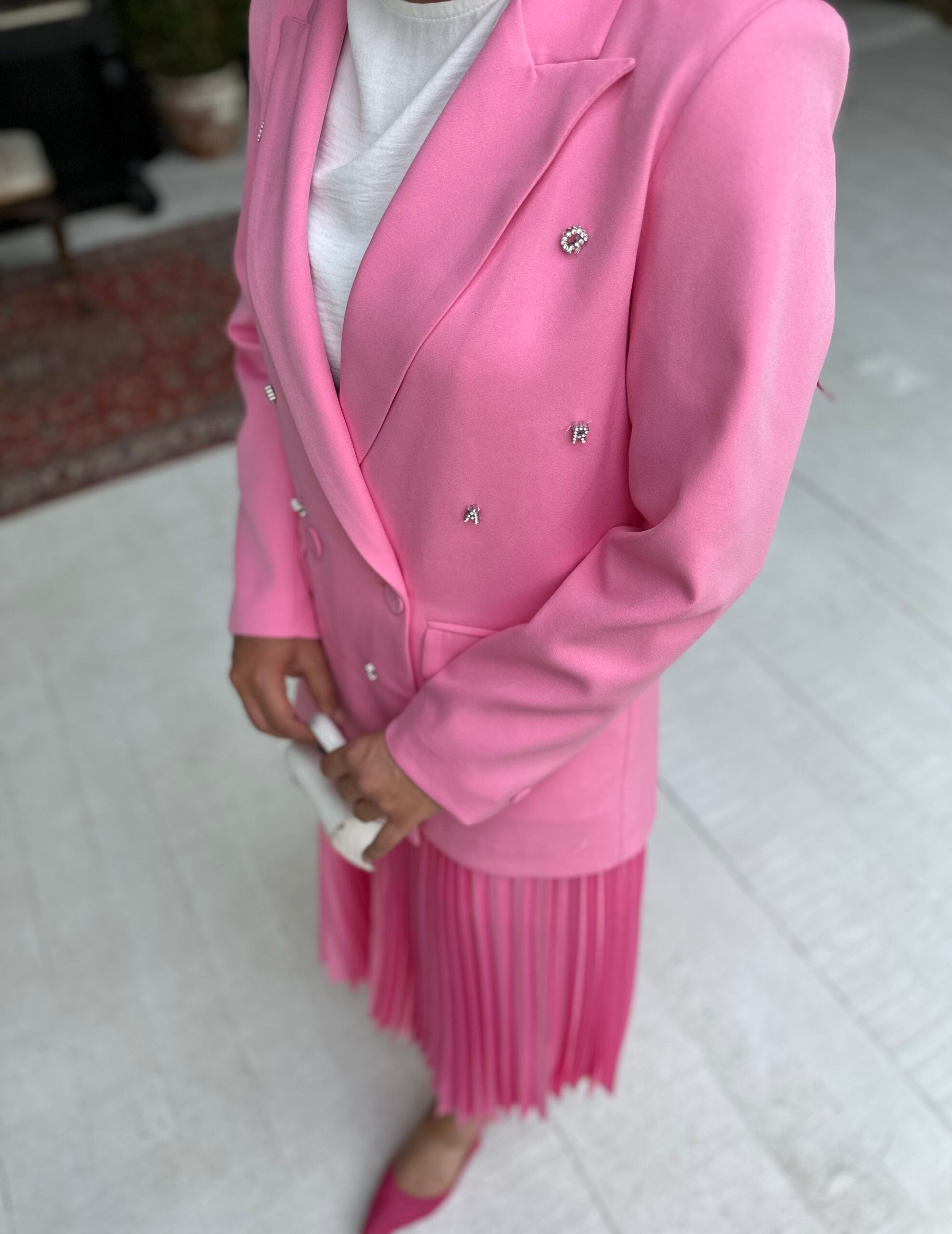 Pembe Taşlı Lüks Ceket - EsraGürsesBoutique