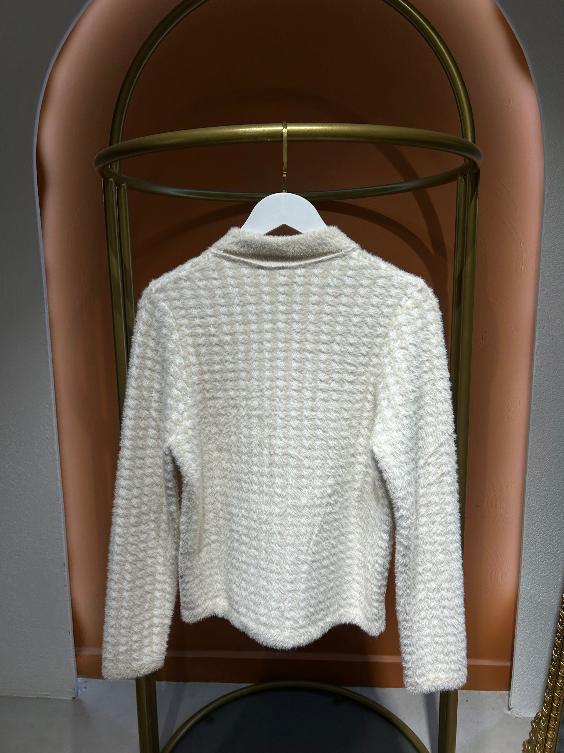 Kazayağı Desenli Angora Hırka - EsraGürsesBoutique