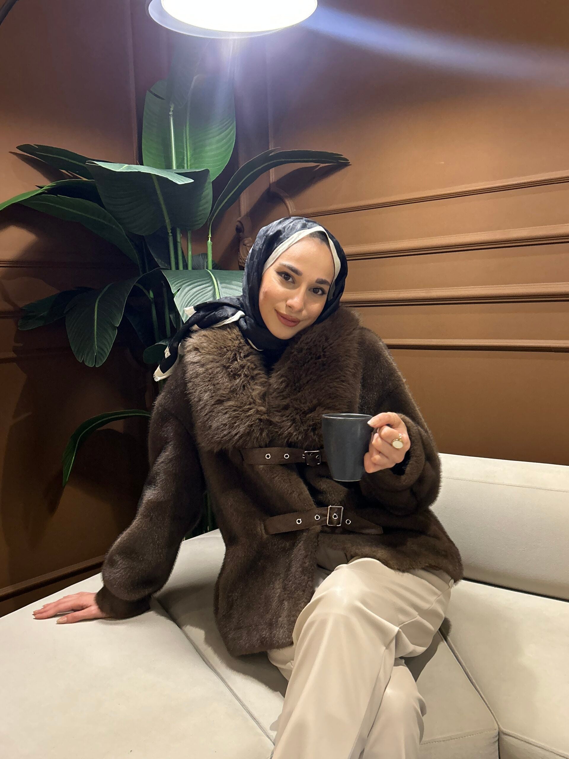 İthal Kahve Kürk Ceket - EsraGürsesBoutique