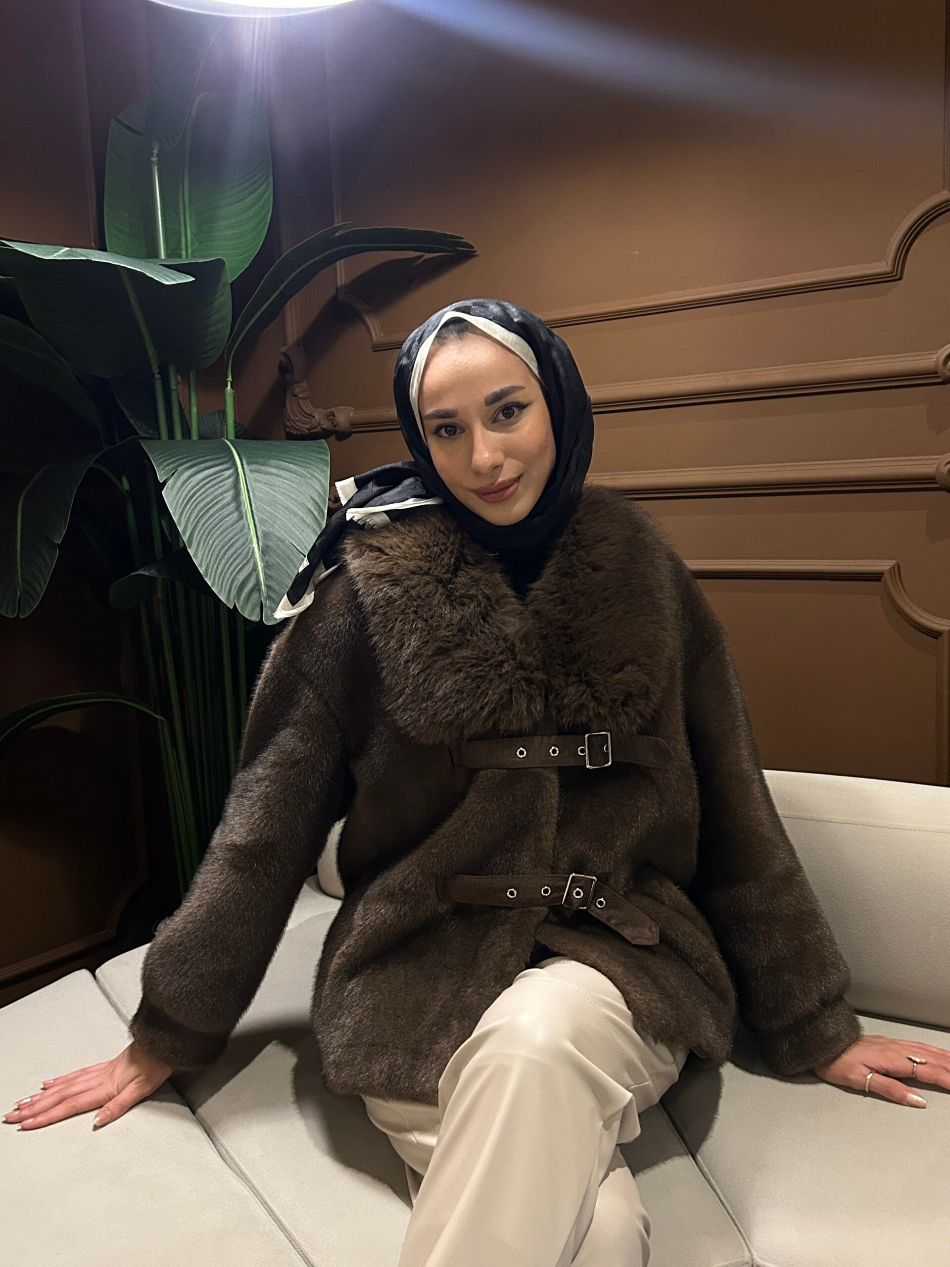 İthal Kahve Kürk Ceket - EsraGürsesBoutique