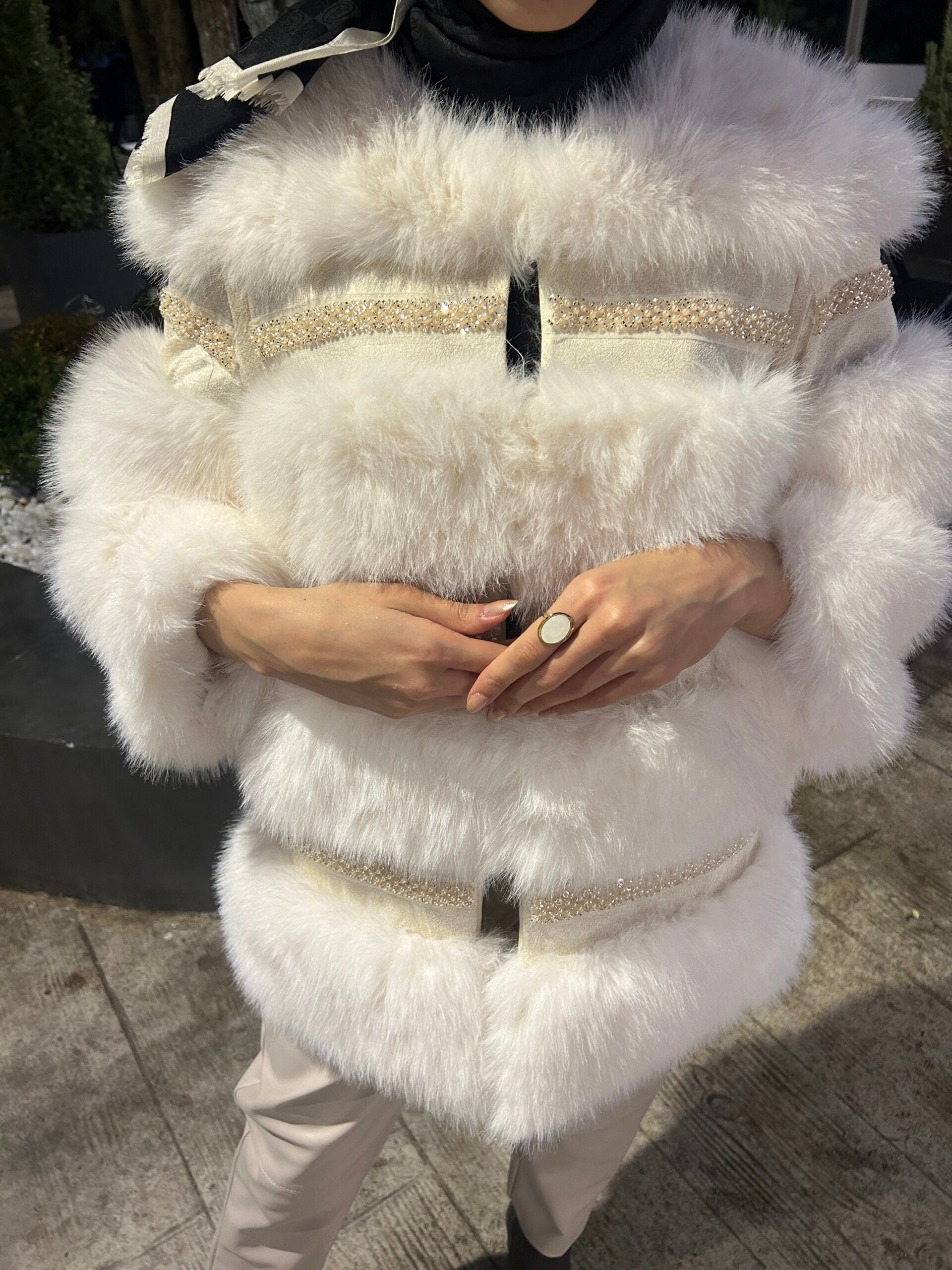 İthal Yelekli Kürk Ceket - EsraGürsesBoutique