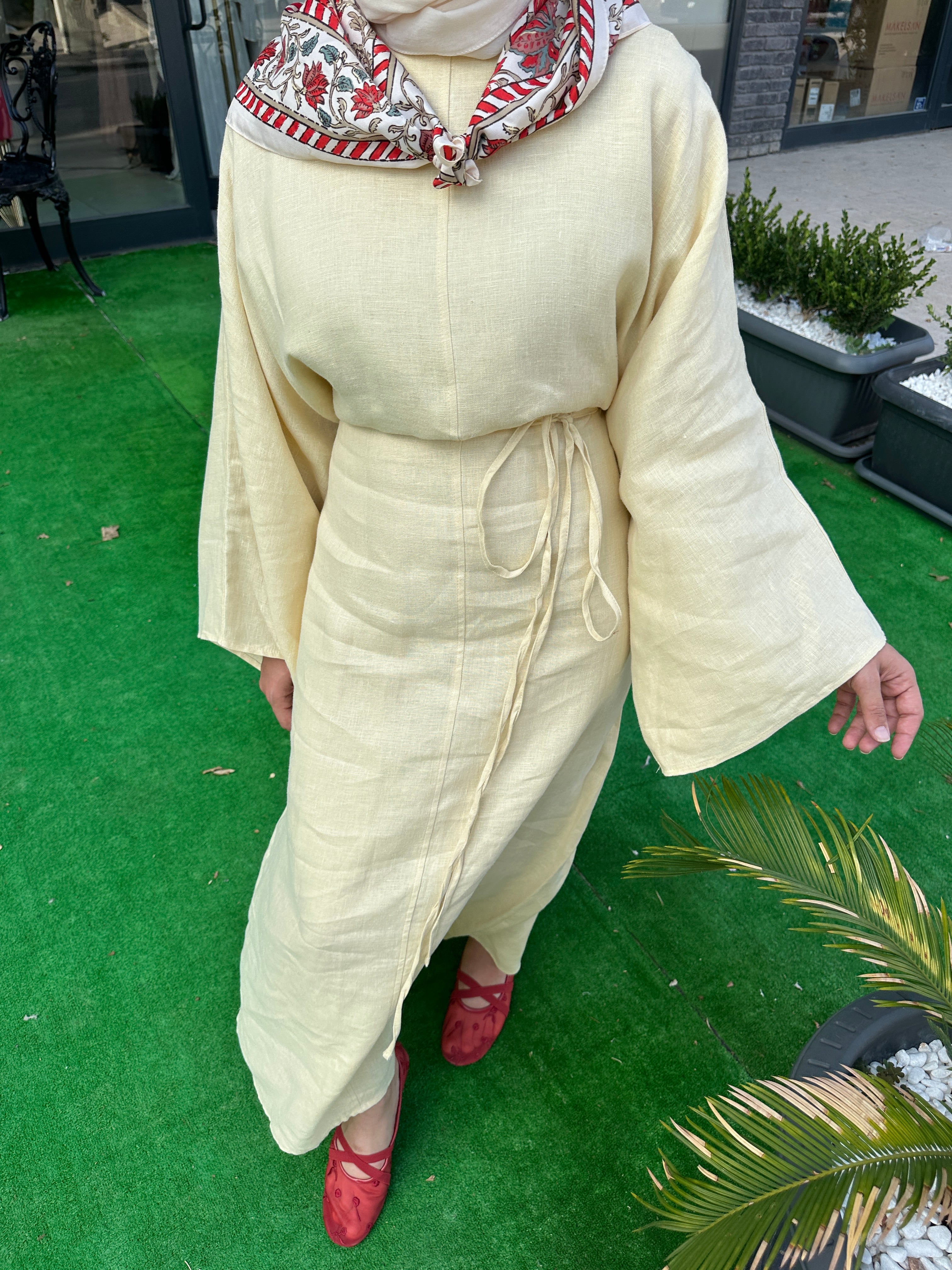 KETEN ABAYA ELBİSE