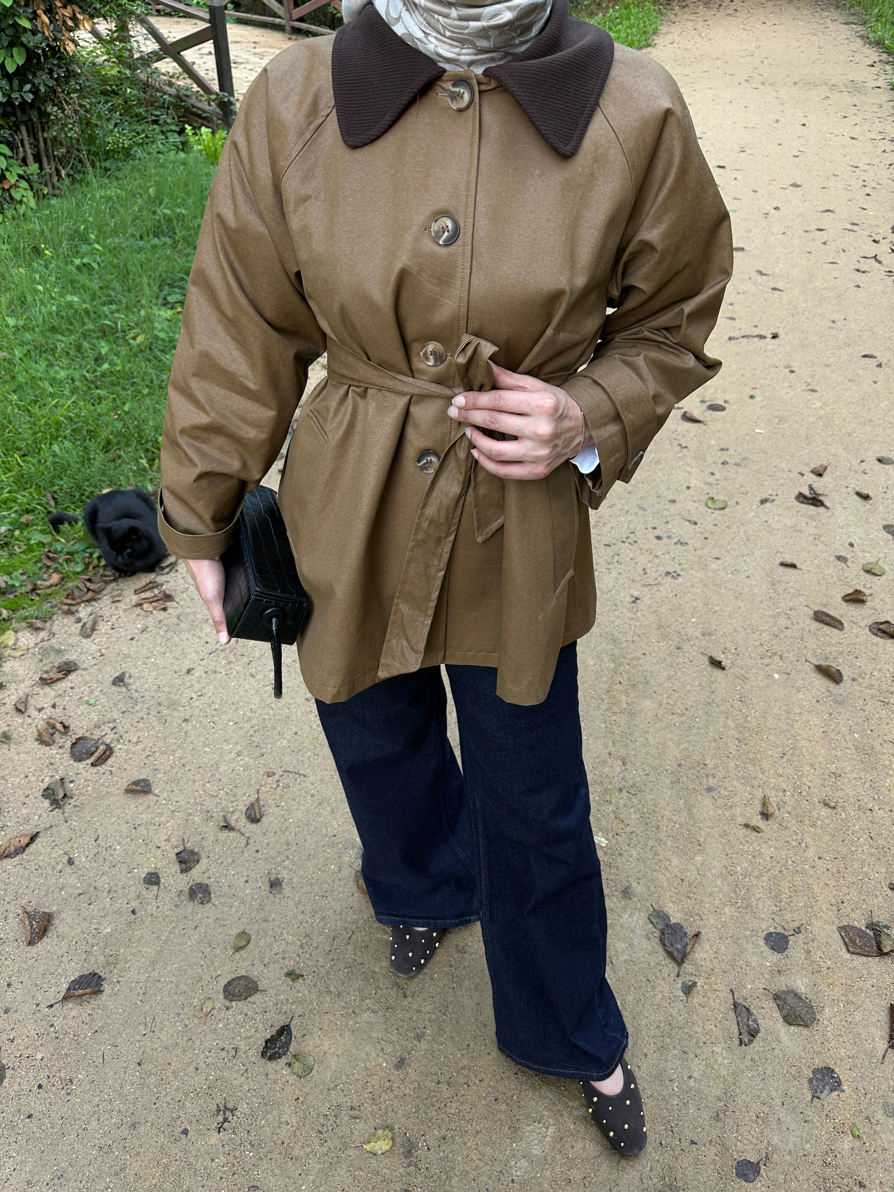 KADIFE YAKA GABARDIN TRENC