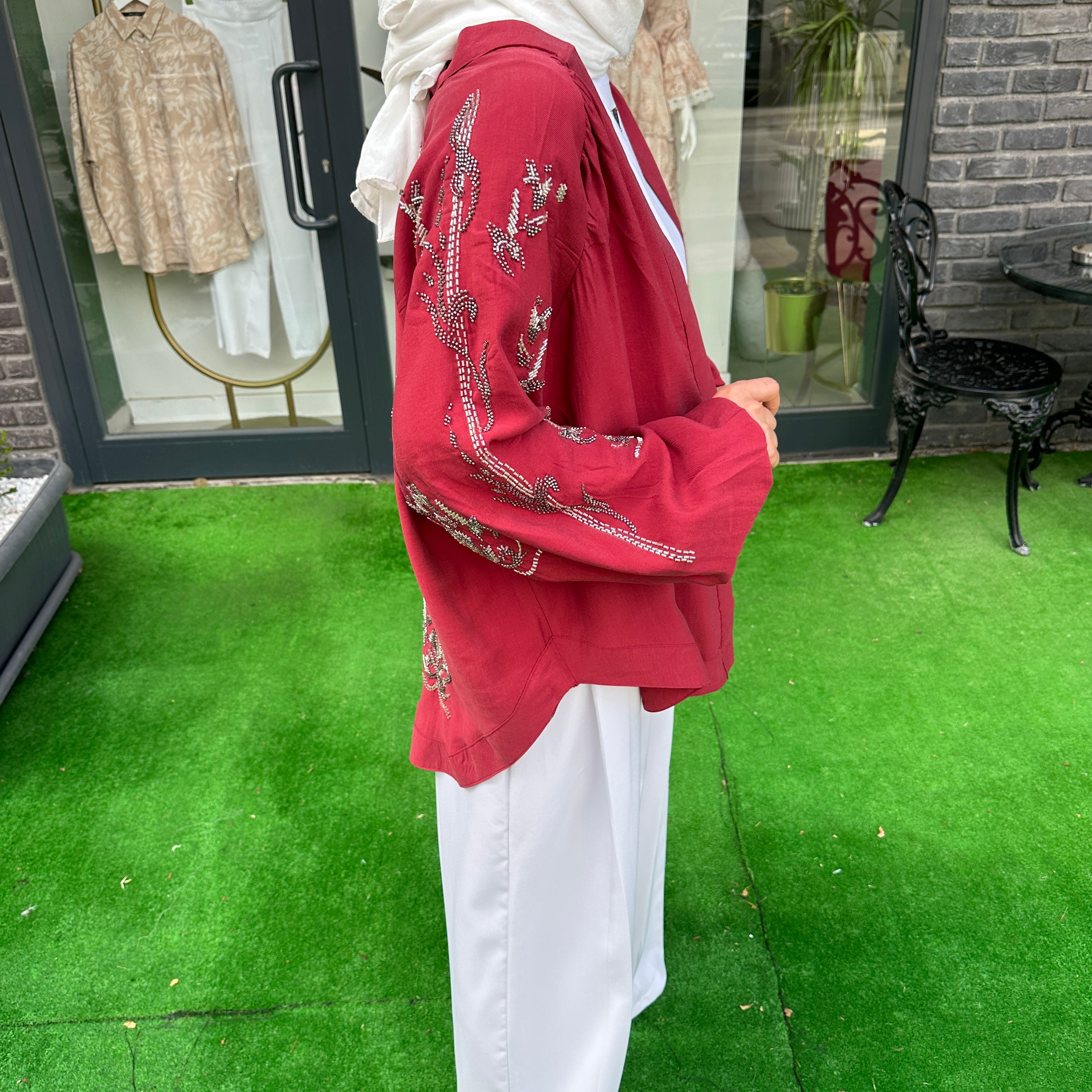 Taş İşlemeli Tensel Kimono