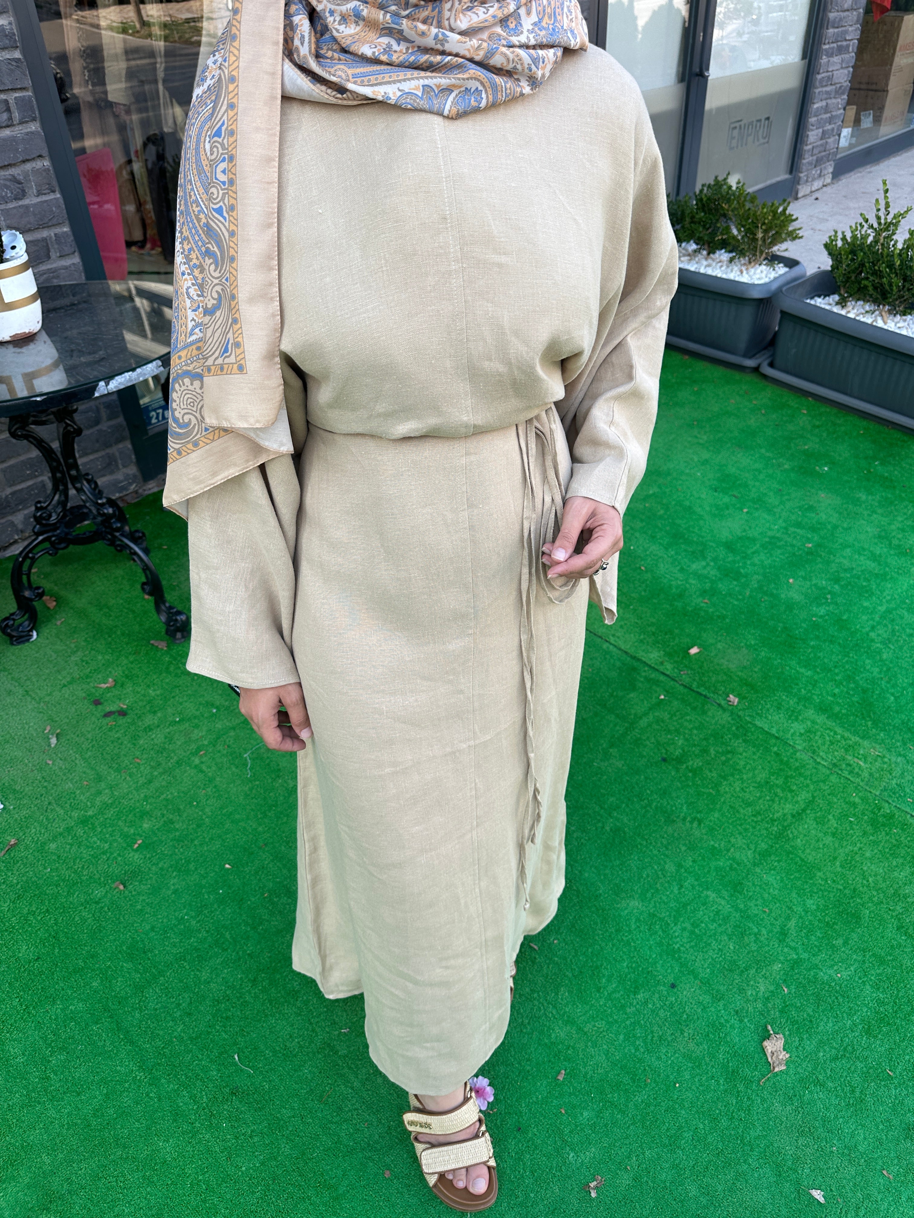 KETEN ABAYA ELBİSE