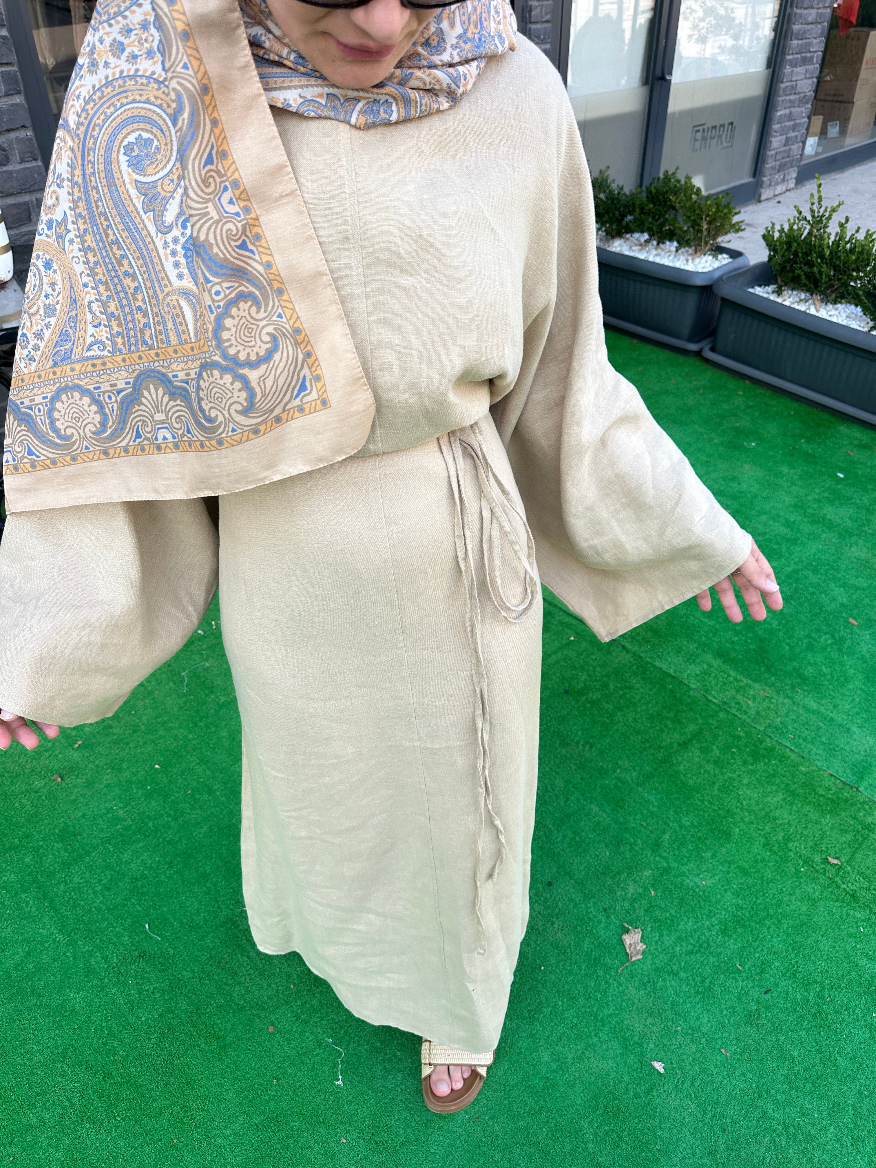 KETEN ABAYA ELBİSE