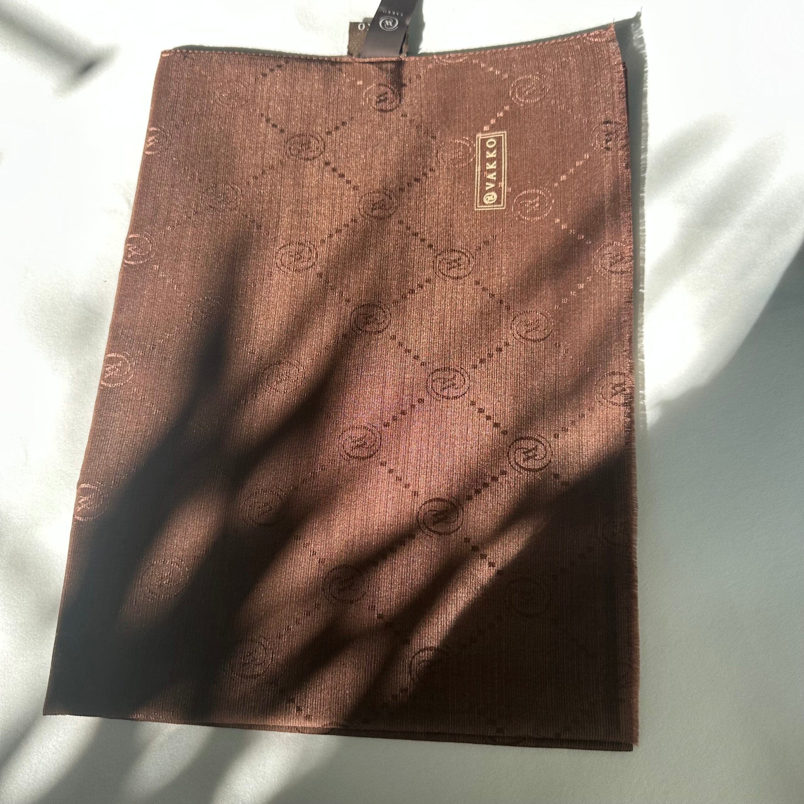 VAKKO Monogram Şal - Acı Kahve - EsraGürsesBoutique