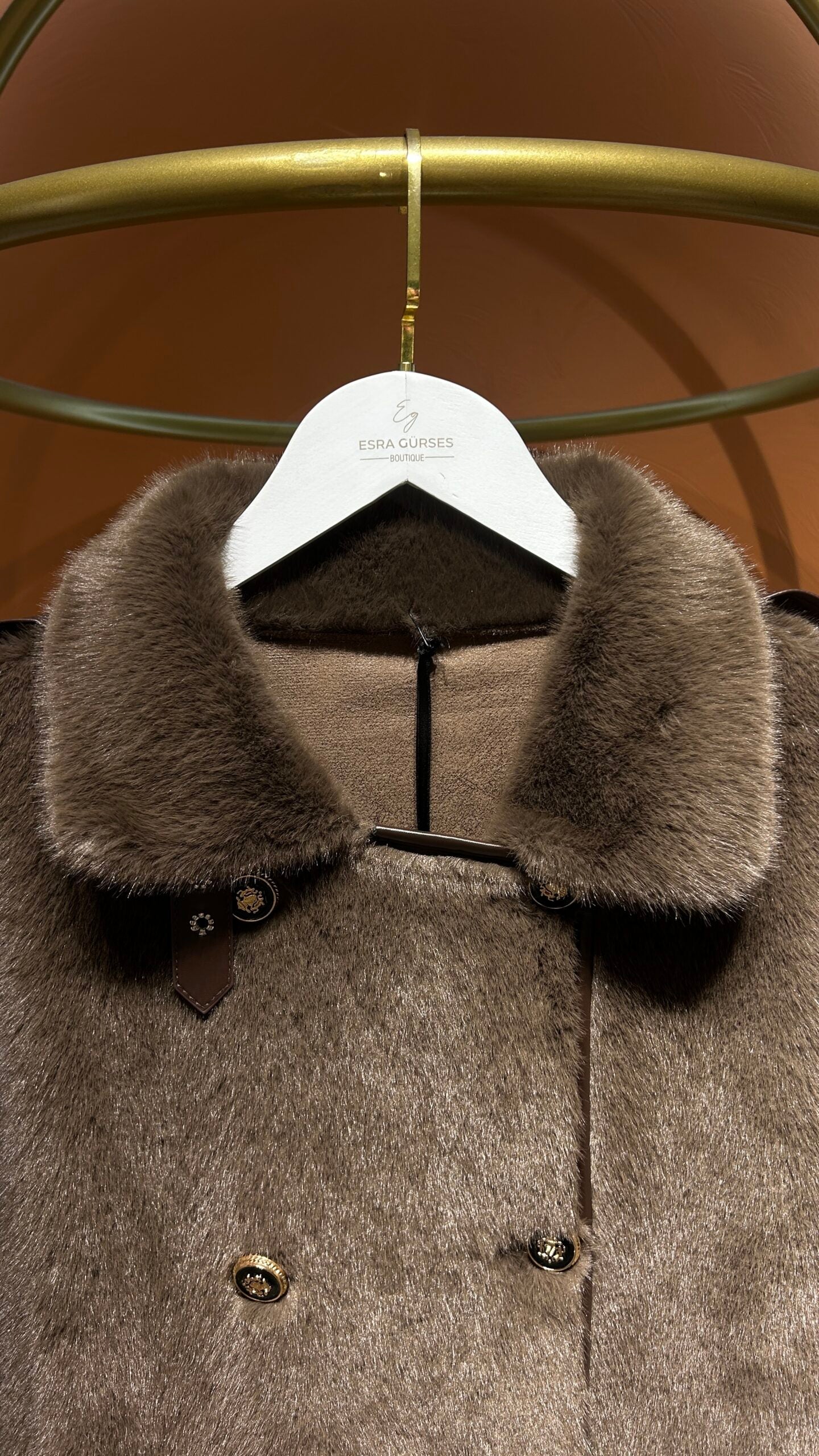 İthal Kahverengi Uzun Kürk - EsraGürsesBoutique