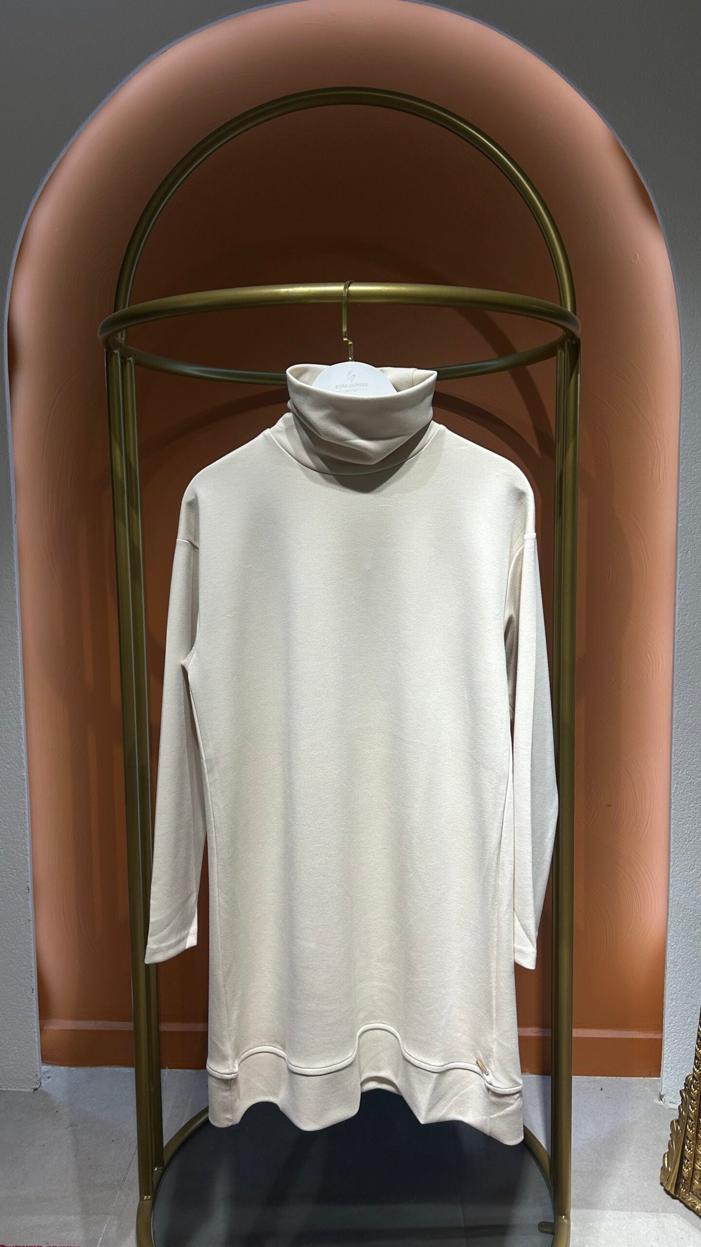 Premium Balıkçı Yaka Tunik - Ekru - EsraGürsesBoutique