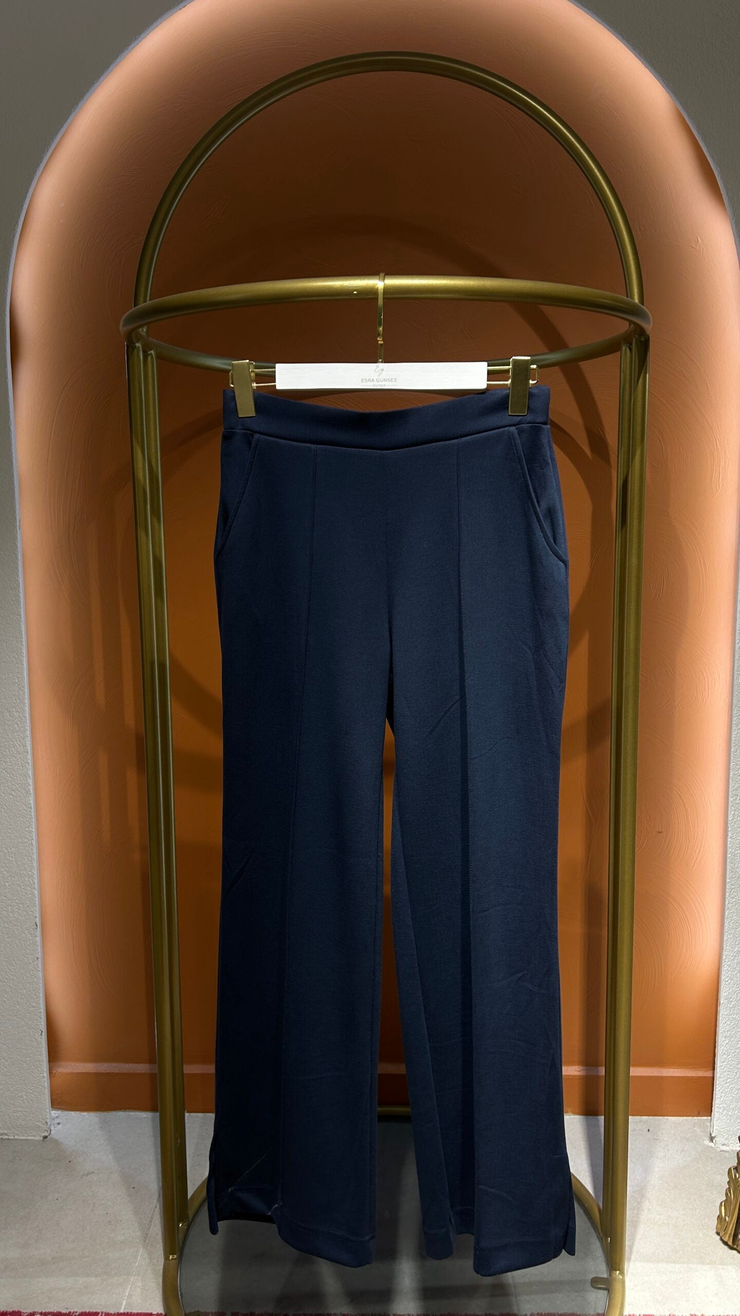 Premium Nervürlü Pantolon - Lacivert - EsraGürsesBoutique