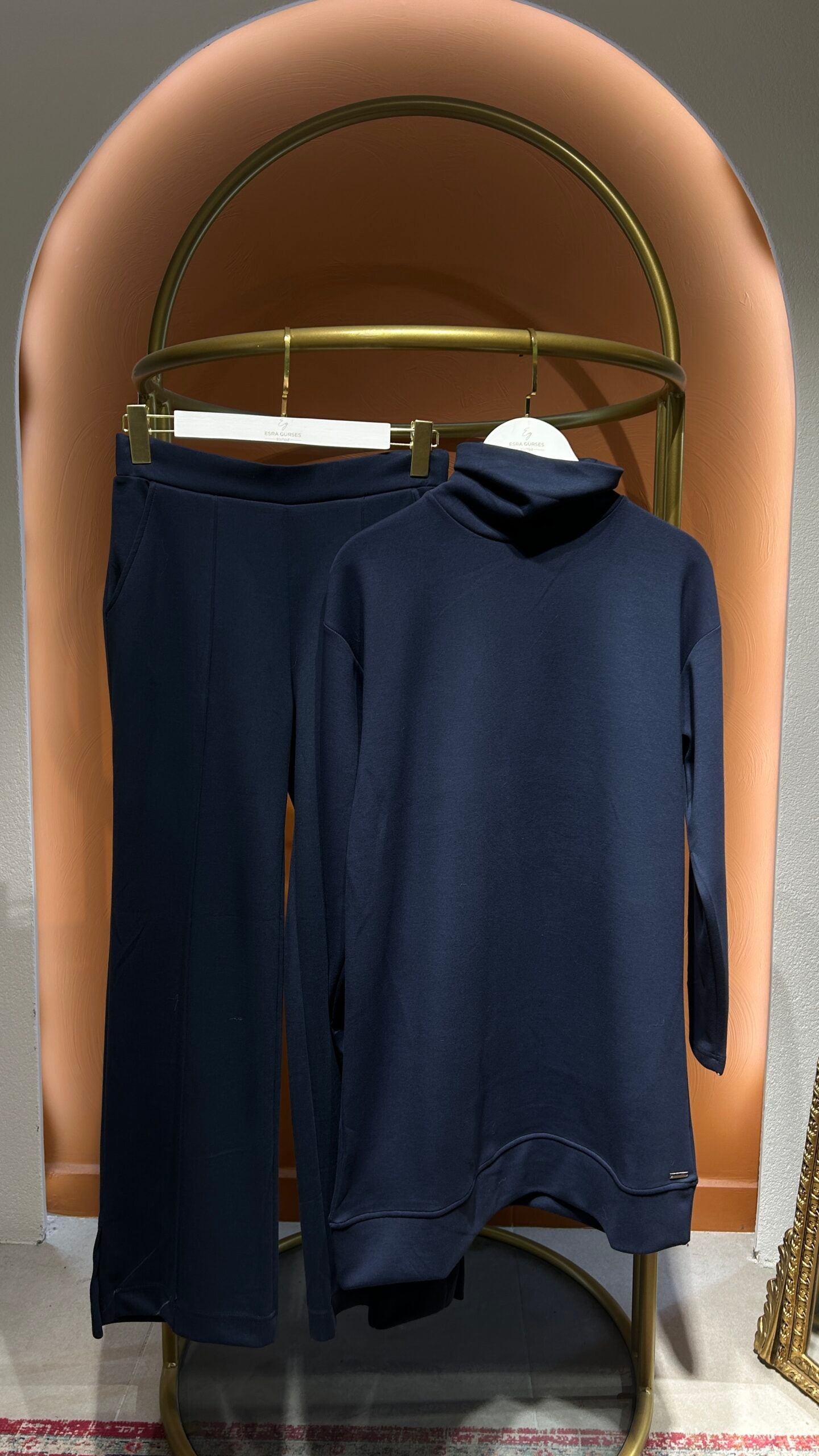 Premium Nervürlü Pantolon - Lacivert - EsraGürsesBoutique