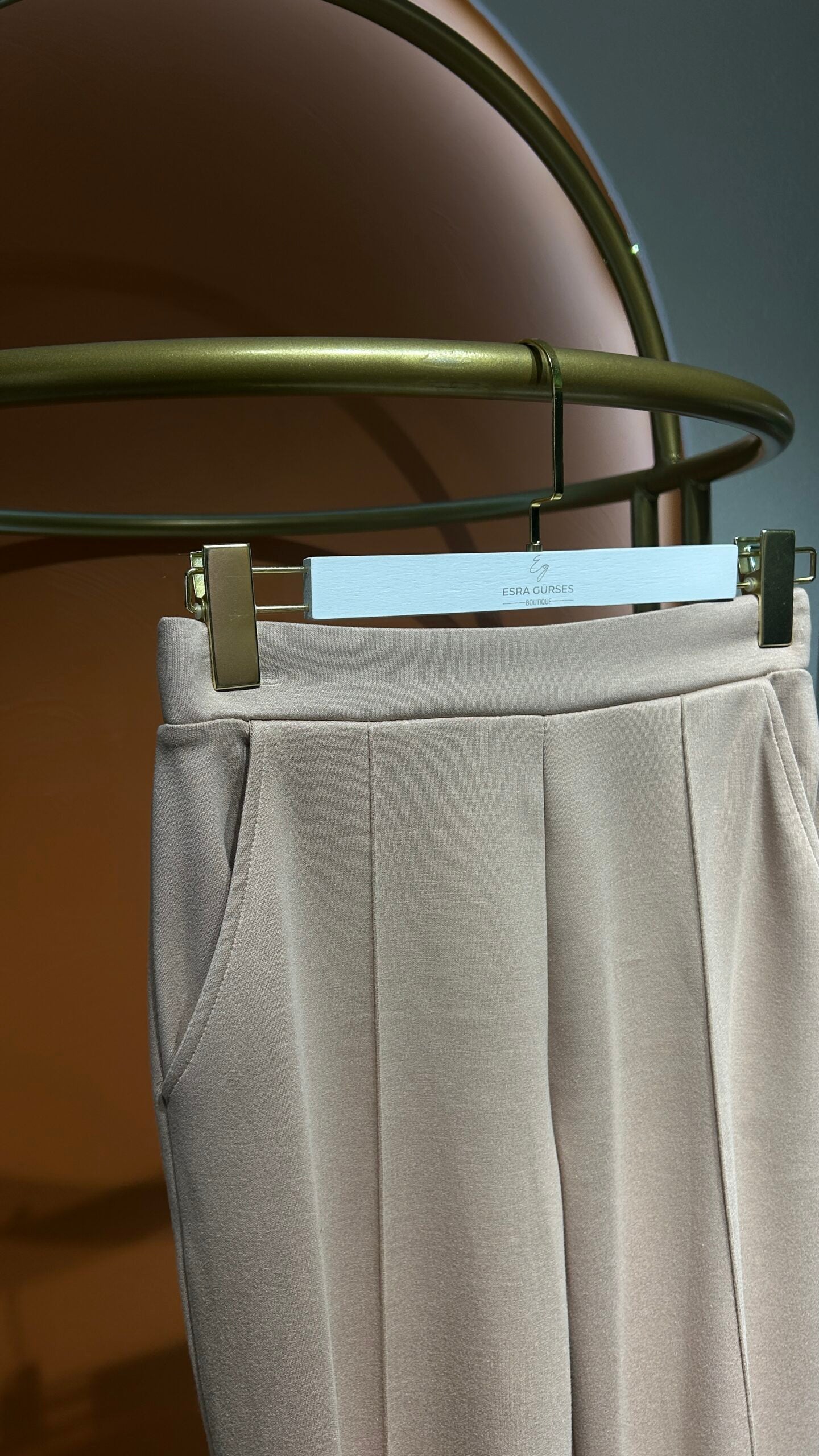Premium Nervürlü Pantolon - Camel - EsraGürsesBoutique