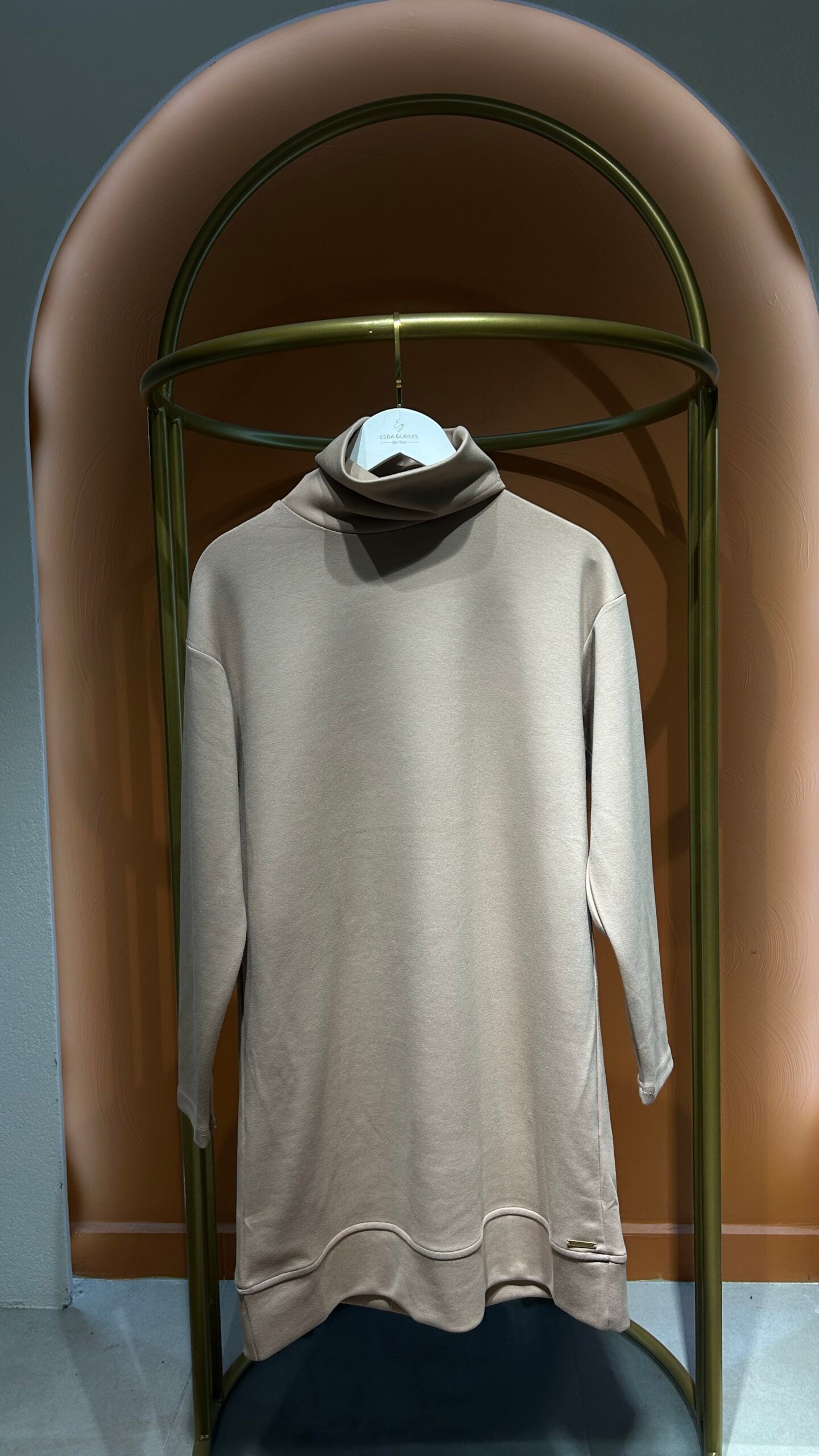 Premium Balıkçı Yaka Tunik - Camel - EsraGürsesBoutique