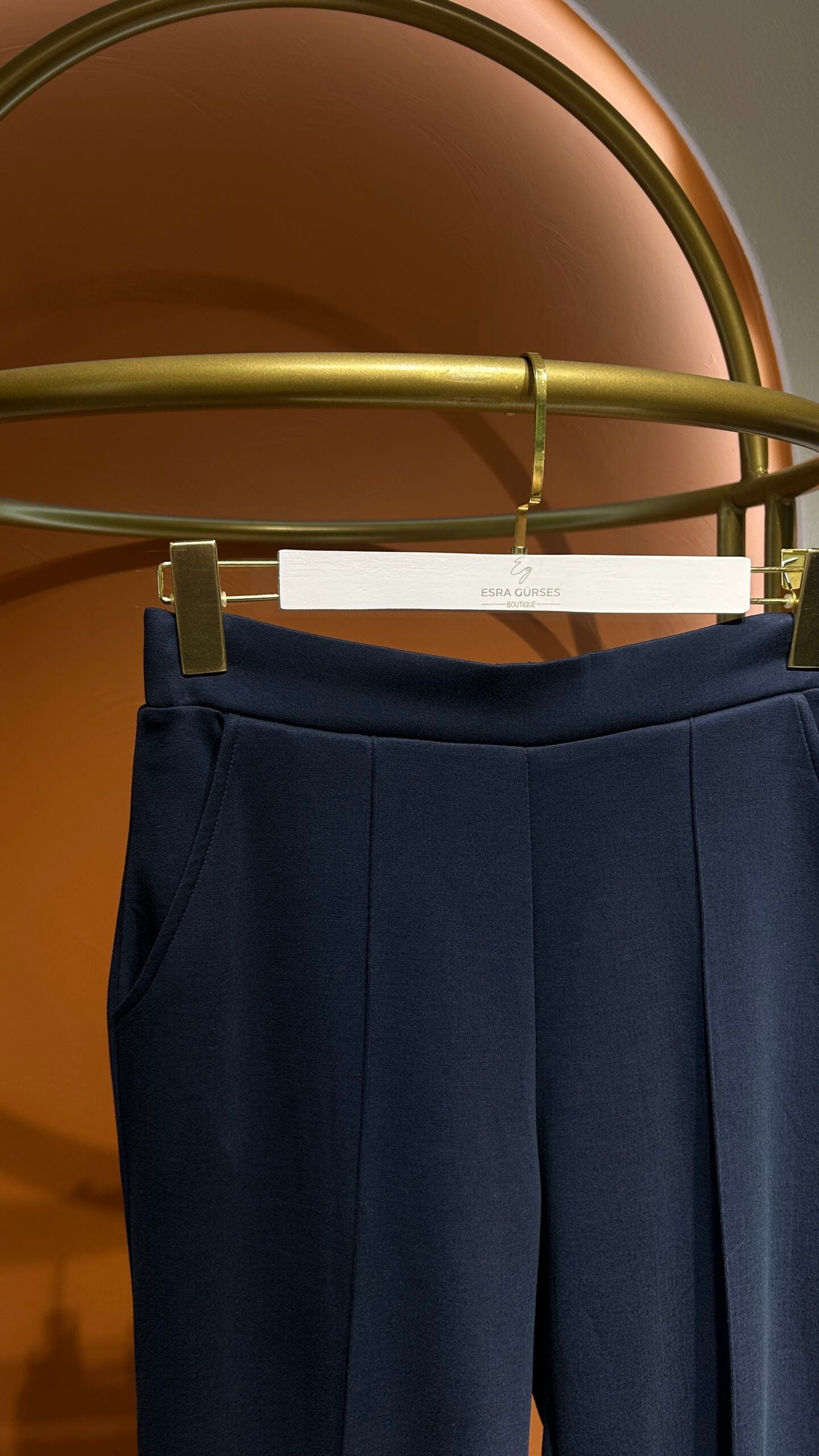 Premium Nervürlü Pantolon - Lacivert - EsraGürsesBoutique
