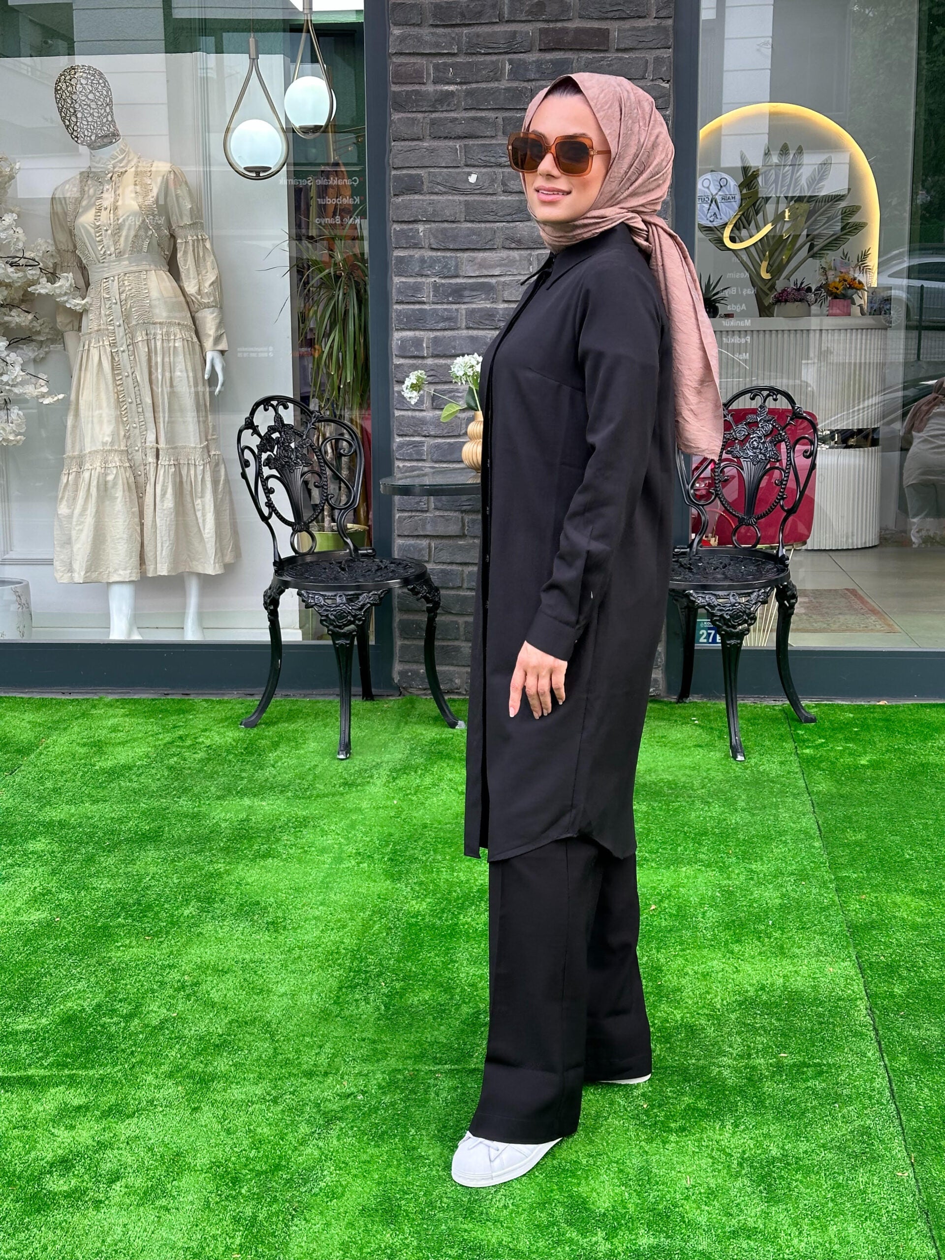 Siyah Uzun Gömlek - EsraGürsesBoutique